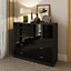 High Gloss Black Large 8 Drawer Chest Of Drawers