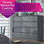 High Gloss Grey 8 Drawer Chest Of Drawers Large Sideboard Deep Drawer Design
