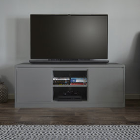 High Gloss Television TV Entertainment Unit with Curve Edges in Grey