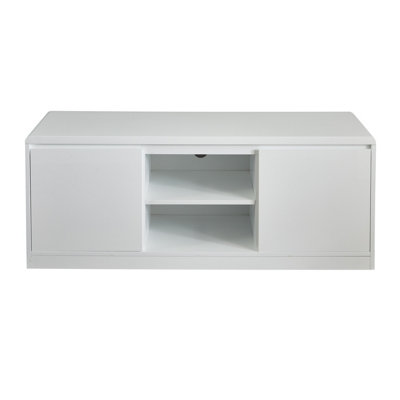 High Gloss Television TV Entertainment Unit with Curve Edges in White