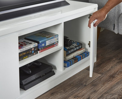 Curva white store gloss shelving unit