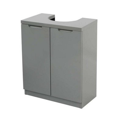 High Gloss Under Basin Bathroom Sink Cabinet in Grey