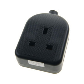 High Impact 1 Gang Trailing Extension Socket, without Plug and Cable, 13A, Black
