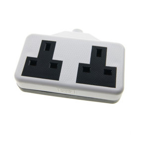 High Impact 2 Gang Trailing Extension Socket, without Plug and Cable, 13A, White