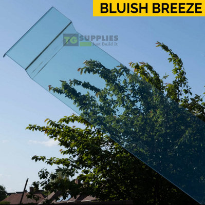 High Impact 3mm Suntuf Bluish Breeze EZ Glaze Glass Like Polycarbonate Roofing Sheet 4000mm