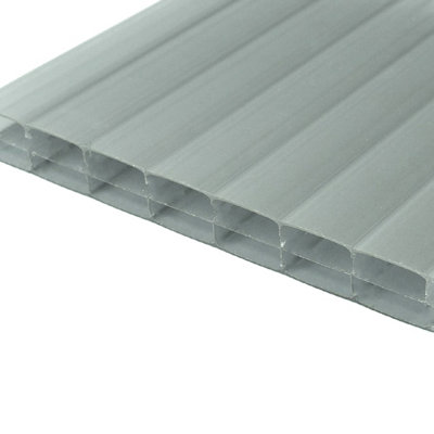 High Impact Heatguard SkyGlaze 16mm Cosmic Grey Polycarbonate Roofing Sheet Panel - 2100x3000mm