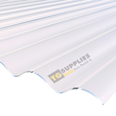 High Impact SUNTUF Strong Clear Stormproof Corrugated Polycarbonate Roofing Sheets 3000mm