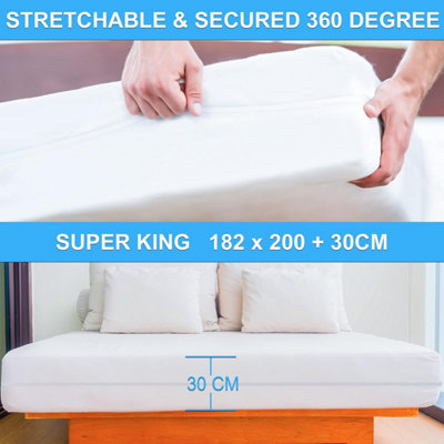 Mattress Protector Heavy Duty Vinyl Mattress Cover With Zipper - Waterproof, Bed Bug Proof Protector For Mattresses Allergy Mattress Cover - Foto 3