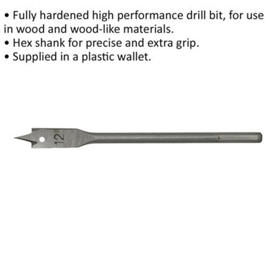 High Performance 12 x 152mm Wood Drill Bit with Hex Shank for Precision ...