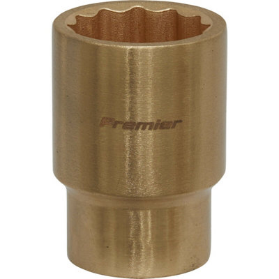 High-Performance 22mm Non-Sparking WallDrive Socket - 1/2" Square Drive in Beryllium Copper