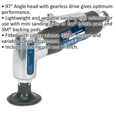 High-Performance 50mm AIR Angle Detail Sander with Variable Speed and ...
