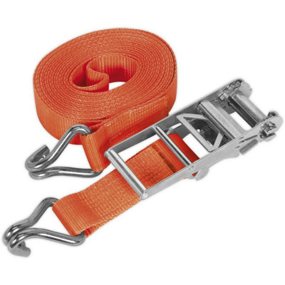 High-Performance 75mm x 10m Ratchet Tie Down Straps - 10000KG Capacity with Steel J Hook