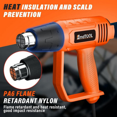 High Power Heat Gun with Dual Temp and 4 Nozzles