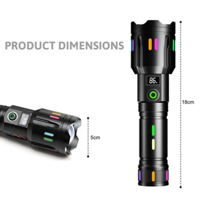 High Powered 500,000 Lumens LED Rechargeable Flashlight Torch 5 Light Modes