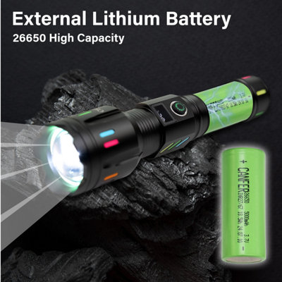 High Powered 500,000 Lumens LED Rechargeable Flashlight Torch 5 Light Modes