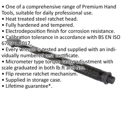 High Precision 3/8 Inch Torque Wrench with Flip Reverse Mechanism