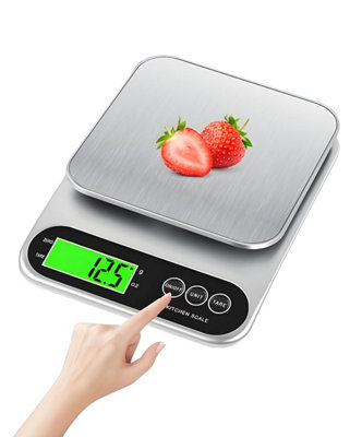 High Precision Digital Kitchen Scale Stainless Steel, Multifunction LCD ...
