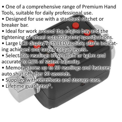 High Precision Digital Torque Adaptor with LCD Display - 3/4" Drive for 200 to 1000 Nm