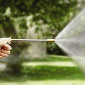 High Pressure Garden Hose Spray Gun - Metal Water Sprayer & Universal Connector with 3 Spray Patterns for Watering & Cleaning