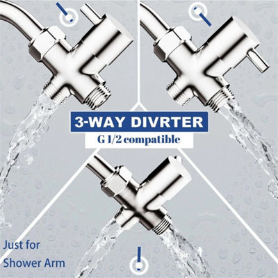 High Pressure Shower Head Handheld Shower Adjustable 3 Spray Modes ...