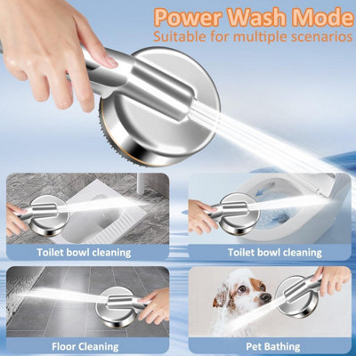 HIGH PRESSURE SHOWER HEAD WITH 1.5M HOSE 4 SPRAY MODES HANDHELD SHOWER HEAD