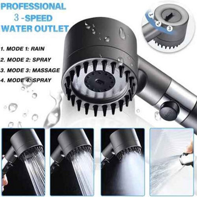 High pressure shower head with filter, 3 mode water saving massage ...