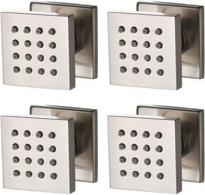 High Pressure Square Shower Body Spray Jets Adjustable Wall Mount Brass ...