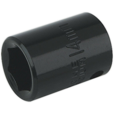 High-Quality 14mm Forged Impact Socket - 3/8 Inch Square Drive Chrome-Vanadium Tool