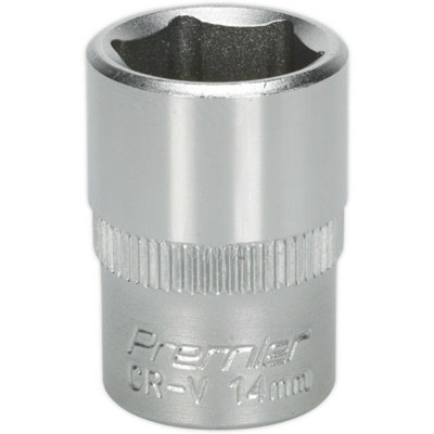 High-Quality 14mm Forged Steel Drive Socket - 3/8" Square Drive - Chrome Vanadium Tool