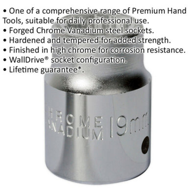 High-Quality 19mm Forged Steel Drive Socket with 3/4
