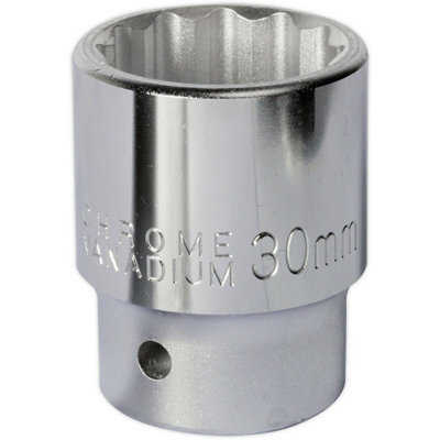 High-Quality 30mm Forged Steel Drive Socket - 3/4 Inch Square Drive - Chrome Vanadium