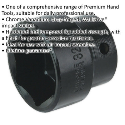 High-Quality 32mm Forged Impact Socket - 1/2 Inch Square Drive Tool