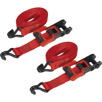 High-Quality 32mm x 4.9m 800KG Slide Ratchet Tie Down Strap Set with S-Hooks