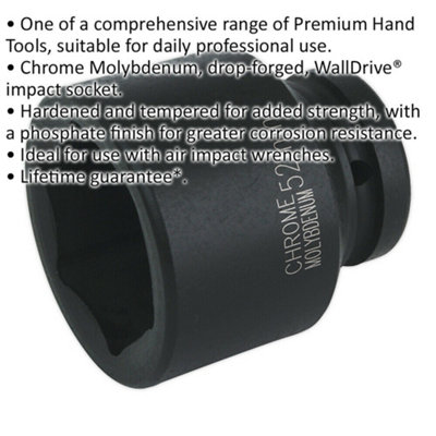 High-Quality 52mm Forged Impact Socket for 1 Inch Drive Chromoly Wrench
