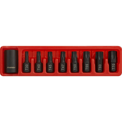 High-Quality 9 Piece Impact Socket Bit Set with Bit Holder and TRX-Star Bits