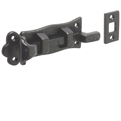 High-Quality Antique Necked Bolts 125mm in Classic Black Finish - Door Bolt Lock