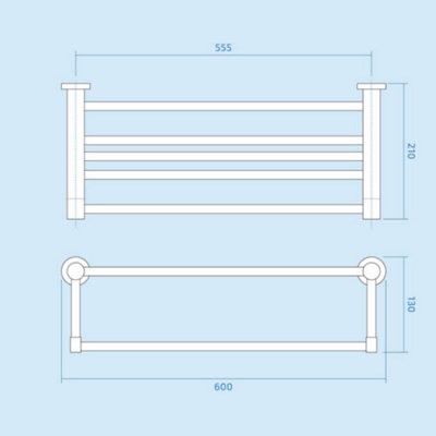 High Quality Brass with Chrome Finish Bathroom Towel Shelf Rack & Rails