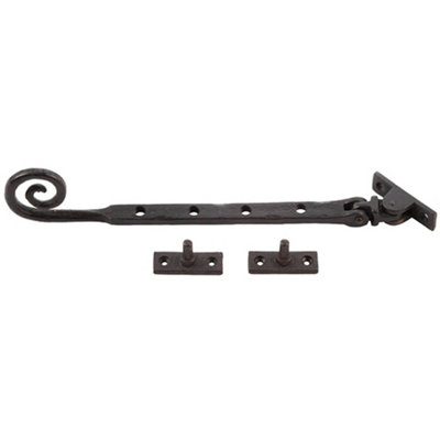 High-Quality Curly Tail Casement Stays in Beeswax Finish - 245x15x6mm - Window Peg Bar