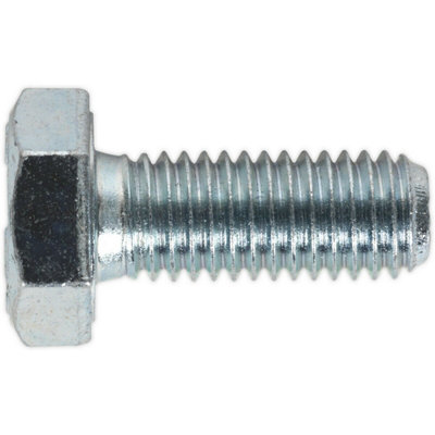 High Quality M10 x 25mm Zinc Setscrew Pack of 25 - Grade 8.8 Fully Threaded DIN 933