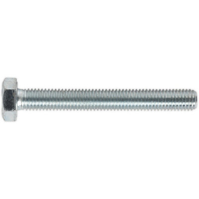 High-Quality M10 x 80mm Setscrew Pack of 25 - Grade 8.8 Zinc Coated Fully Threaded Bolts