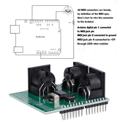 High-Quality MIDI Shield Module Digital Interface Adapter for Electronic Measurement