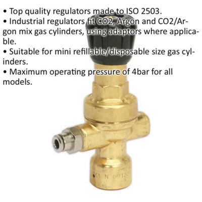 Mini Argon CO2 Gas Bottle Pressure Regulator Reducer MIG