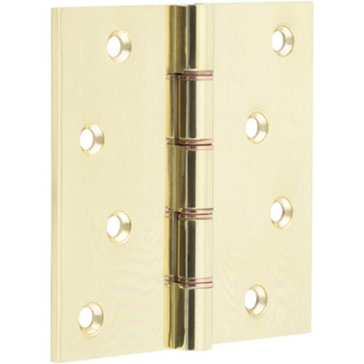 High-Quality Polished Brass Projection Hinge 102x102x3mm for Doors and Cabinets - Door Hinges