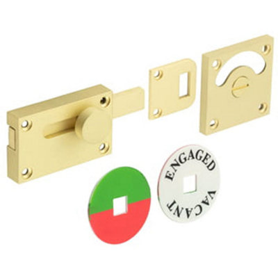 High-Quality Satin Brass Indicator Lock for Enhanced Privacy - Sliding Bathroom Toilet Door Bolt