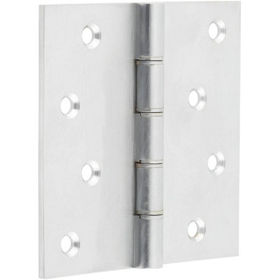 High-Quality Satin Chrome Projection Hinge 102x102x3mm for Seamless Functionality - Door Hinges