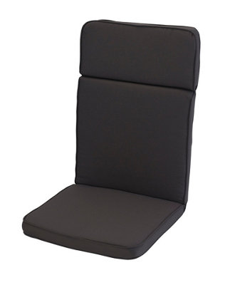 High Recliner Outdoor Garden Furniture Cushion - L116 x W49 cm - Charcoal Grey