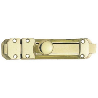 High-Security Contract Door Bolts 116x30mm in Polished Brass - Door Bolt Lock