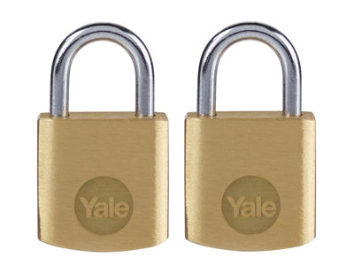 High-Security Durable Brass Padlock Set of 2 - 20mm Yale Locks for Maximum Protection