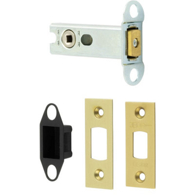 High Security Heavy Duty Tubular Deadbolts 76mm in Satin Brass Finish - Door Bolt