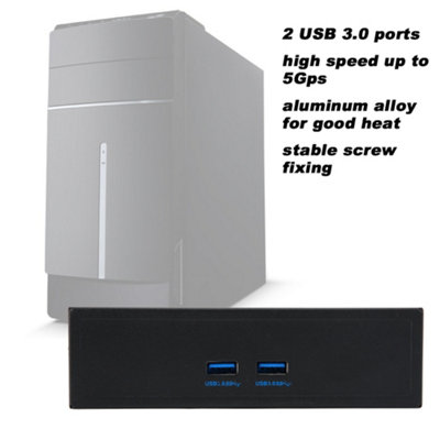 High-Speed 2-Port USB 3.0 Hub with 20-Pin Optical Disk Drive Front Panel